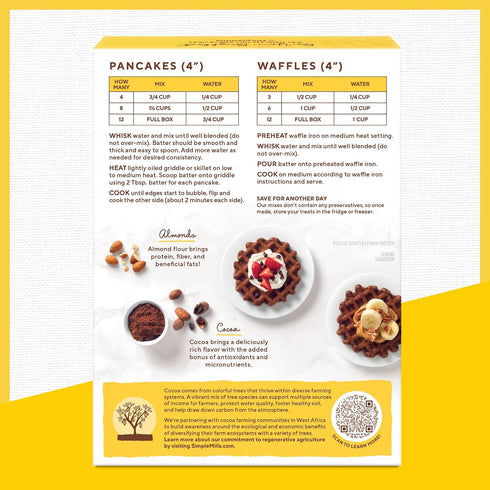 by Simple Mills 10 oz (3 pack) Simple Mills Cocoa Pancake and Waffle Mix, Just add Water, Gluten Free, Paleo Friendly