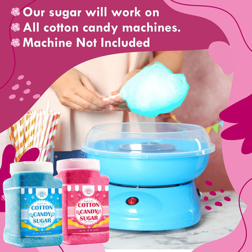 Under the Sun Products (2 Pack, 2 lb (2 Pack 2 lb Cotton Candy Floss Sugar Pink Vanilla & Blue Raspberry Each) |