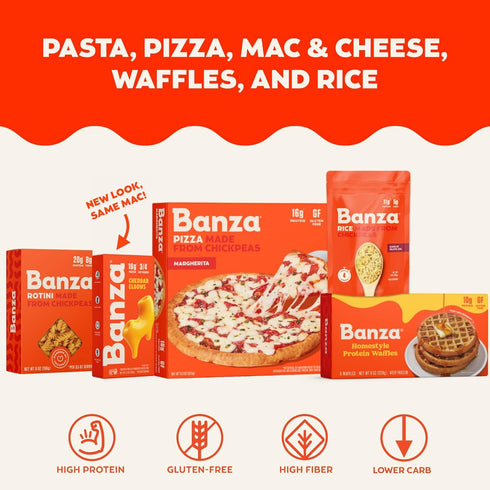 Frozen 8oz Banza Chocolate Chip Waffles, Waffles from Chickpeas - High Protein, Gluten Free, Lower Carb Toaster