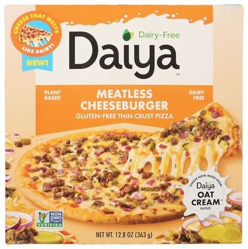 DAIYA Plant-Based Dairy-Free Meatless Cheeseburger Pizza, 12.8 OZ