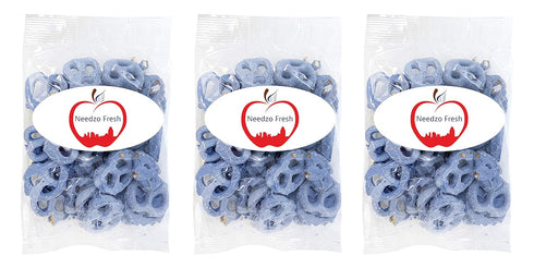 3 6 Needzo Fresh Yogurt Covered Pretzels, Blueberry Flavored Healthy Snack Bags for Adults or Kids, Bags, Ounces Each