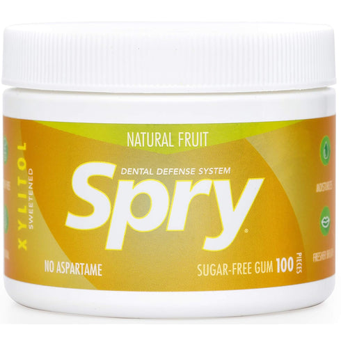 Spry Fresh Natural Xylitol Chewing Gum, Sugar-Free, Non-GMO, Gluten-Free (Fresh Fruit, 100 Count)