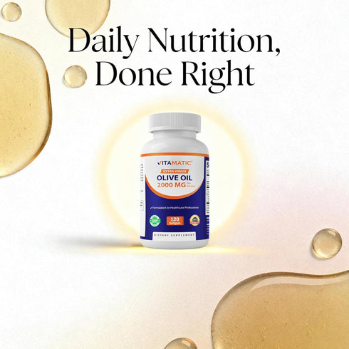 2000 120 6 9 Vitamatic Extra Virgin Olive Oil mg Per Serving Softgels | Great Source of Omega