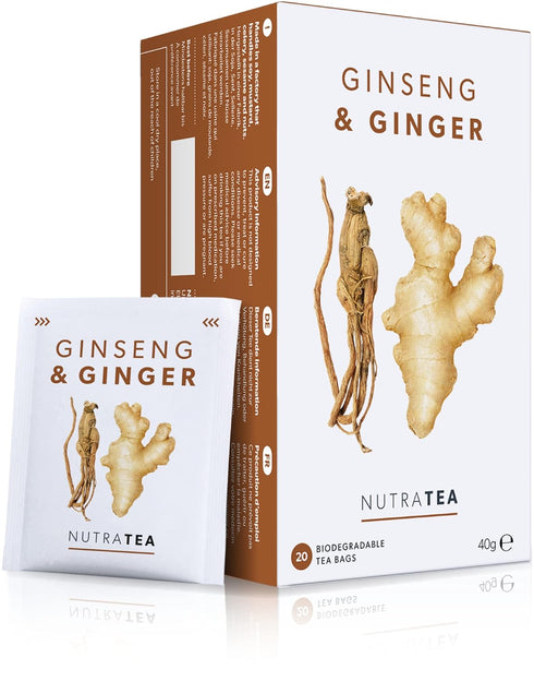 Nutra Tea - Ginger & Ginseng Herbal Tea, 20 Tea Bags
