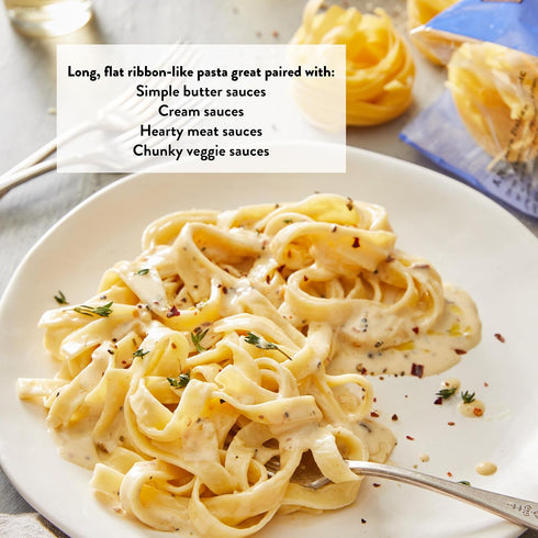 100% 8.82 oz. (3 Pack) DeLallo Tagliatelle Pasta Noodles, Gourmet Nests Made with Durum Wheat Semolina Non-Enriched