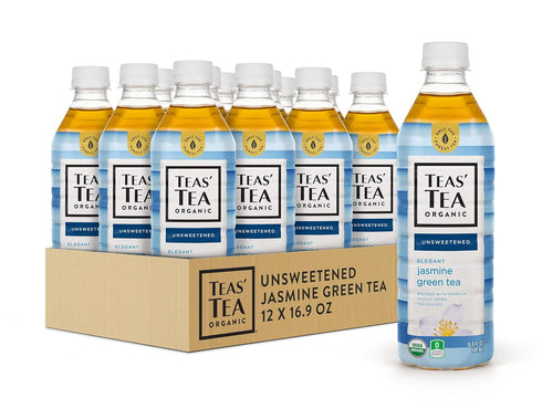 Teas' Tea Unsweetened Jasmine Green Tea 16.9 Ounce (Pack of 12) Organic,