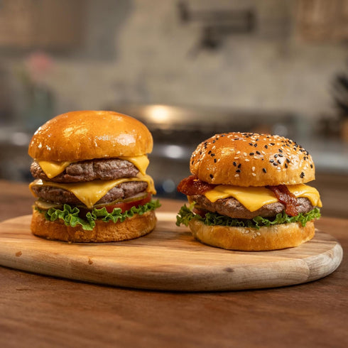 Pack 2, 4-Count (8 Bakerly, The Brioche Pre-Sliced Burger Buns With Tuxedo Sesame Seeds, of Total Brioche Burger Buns)