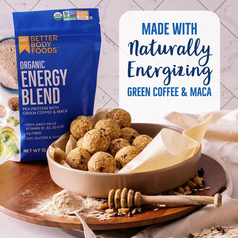 12.7 BetterBody Foods Organic Energy Blend, Plant-Based Protein Blend made with Naturally Energizing Green Coffee