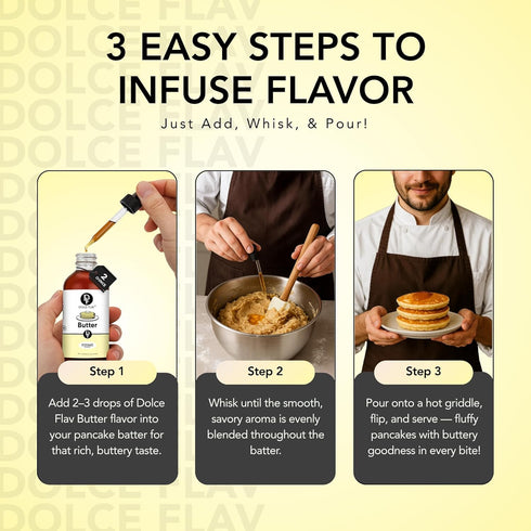 8 Dolce Flav Butter Extract Ounce Water-Soluble Kosher, Sugar-Free, Concentrated Imitation Butter Flavor for Baking
