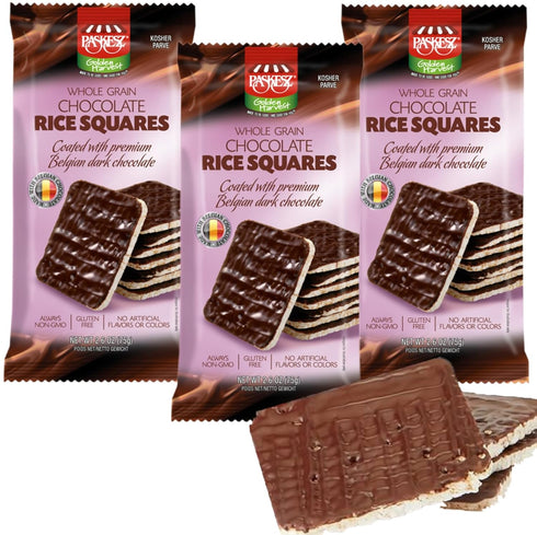 Just Grown Chocolate Covered Rice Cakes Squares, Whole Grain, Dairy Free, Gluten Free, Kosher,