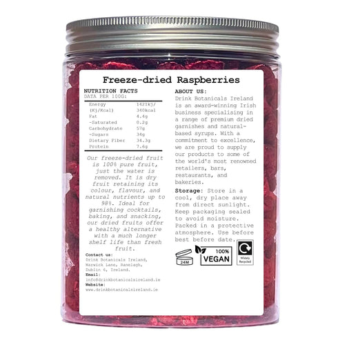 200 100% 3.17 oz 90 Freeze Dried Raspberries | Dried Bulk Raspberries | + Pieces | Natural | Gluten Free | Garnishing