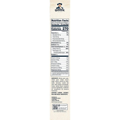 28 oz (2 Pack) Quaker Simply Granola, Oats, Honey, Raisins and Almonds, Boxes