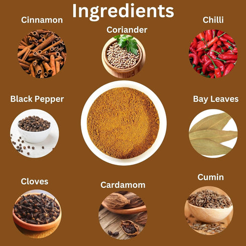 SPICY ORGANIC Garam Masala Powder 8 oz. - Traditional Indian Spice Mix for Curry, Chicken, Rice, Soups, Stews, Tofu,