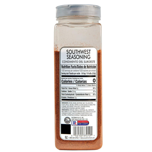 McCormick Culinary Southwest Seasoning, 18 oz - One 18 Ounce Container of Southwest Spice Blend with Authentic Smoky Heat, Perfect for Tex-Mex Recipes for Bold Flavor