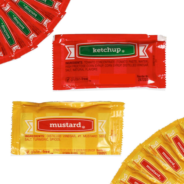 Perfect Stix Condiment Kit. Total 100 Packets. 50 Mustard Packets and 50