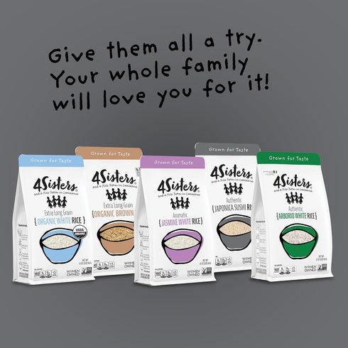 4Sisters 2lb - Authentic Short Grain Japonica Sushi Rice - Sustainably Grown - Women Owned - Farm to Table