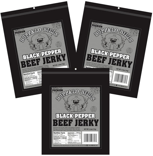 Buffalo Bills 2.6oz Premium Black Pepper Beef Jerky Packs (3 packs of