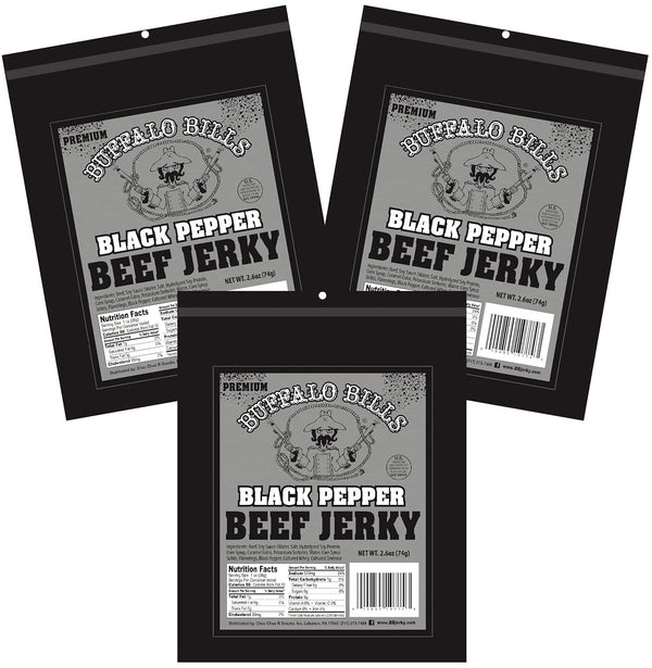 Buffalo Bills 2.6oz Premium Black Pepper Beef Jerky Packs (3 packs of