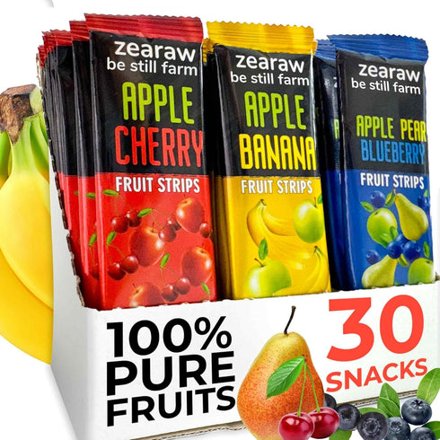ZEARAW Healthy Fruit Snacks for Adults and Kids 30 Fruit Leather with