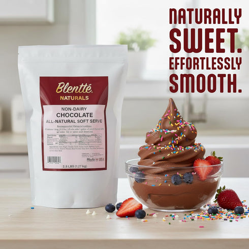 Frozen Frozen 2.8 lbs Blentte - Non-Dairy Chocolate Soft Serve Mix Vegan Ice Cream Base for Yogurt, Gelato & Dessert