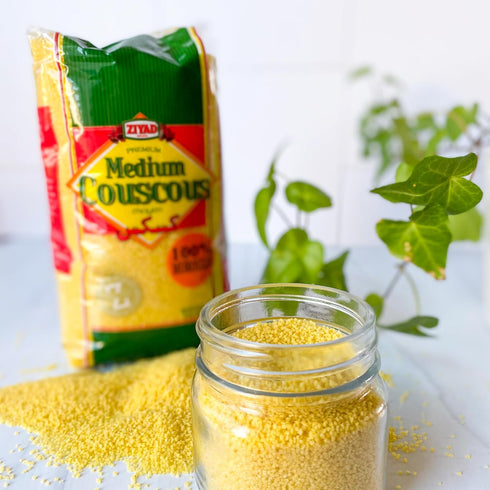 100% 35.2oz (2.2lb) Ziyad Premium Medium Couscous (Moyen) | Moroccan | No Additives, No Preservatives | Light, Fluffy