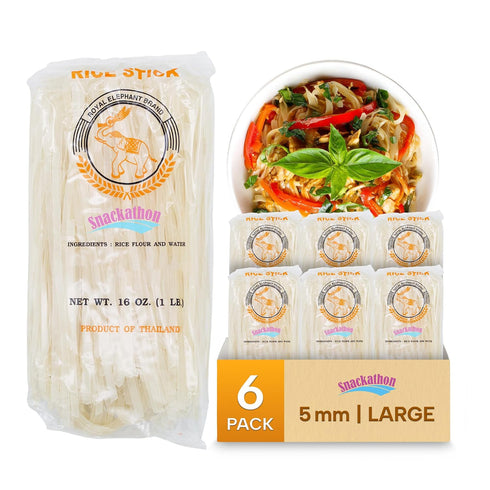 Pad Thai Rice Stick Noodles, 5mm Width, 16 Ounce Each, Pack of