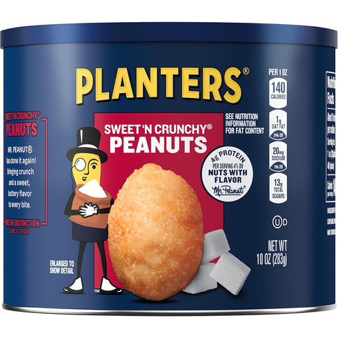 10 oz. (Pack 6) PLANTERS Sweet 'N Crunchy Peanuts, can