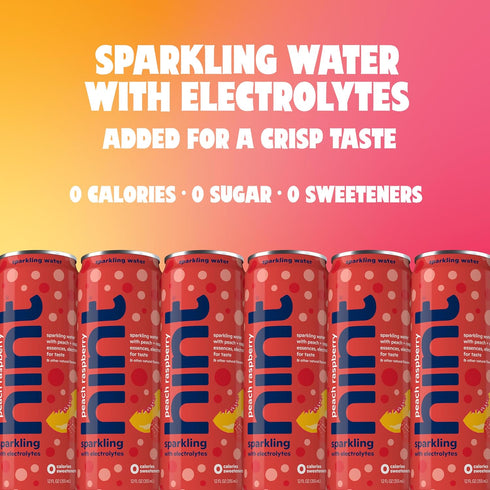 12 Oz (Pack 12) Hint Sparkling Water, Peach Raspberry - Canned Flavored Water Beverages with Electrolytes, Zero