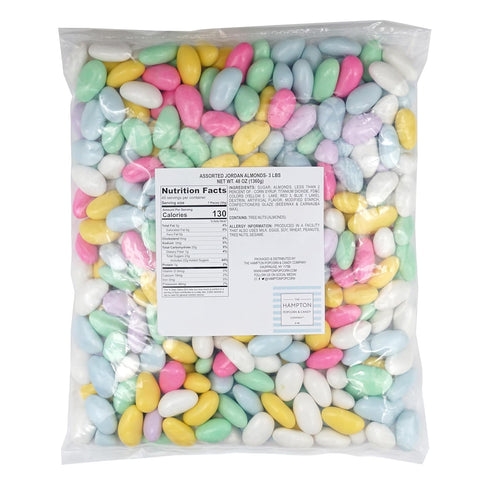 3 Assorted Jordan Almonds, Pound Jodan Almonds Bulk Bag, Almond Candy, Jordan Almonds Candy