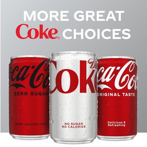Pack 7.5 oz, 10 Pack Diet Coke Soda Soft Drink Fridge Mini Cans, fl