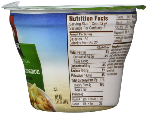 Quaker 1.51-ounce (Pack 24) Instant Oatmeal Apples & Cinnamon Cups