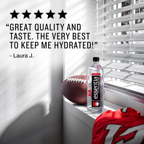 1 Pack 6 99.9% 9.5 Essentia Bottled Water, Liter, of Bottles; Pure, Infused with Electrolytes for a Smooth Taste, pH