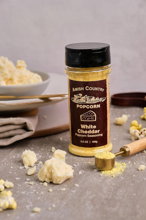 Country 3.8 oz Amish Popcorn | White Cheddar Cheese - Popcorn Seasoning | Old Fashioned, Non-GMO