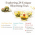 24 Set Blooming Tea & Edible Flower Infusions, Green Tea, Unique Flavors Gift for Everyone Natural, Floral & Aromatic