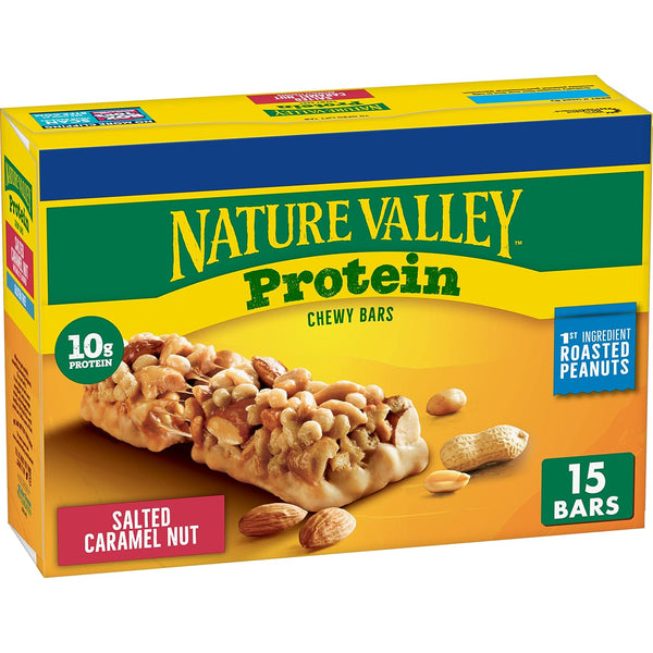 Nature Valley Protein Chewy Snack Bars, Salted Caramel Nut, 15 Bars, 21.3