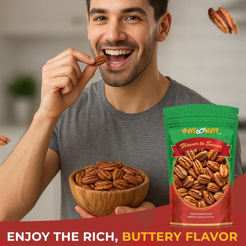 100% Two Pounds Of Pecans Raw, Whole, Shelled, Raw, Natural, No Preservatives Added, Non-GMO, NO PPO, Natural We Got