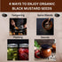 SPICY ORGANIC Indian Black Mustard Seeds, 4 oz, Whole Pure Natural Dried Mustard Seed for Cooking & Seasoning