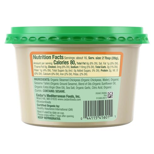 Cedar's Hummus Organic Original