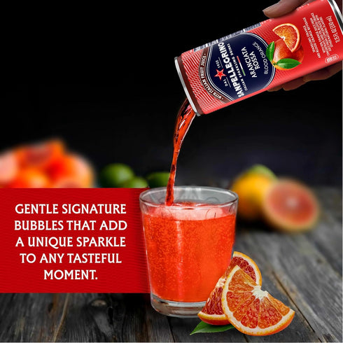 11.15 Oz (Pack 24) Sanpellegrino Italian Sparkling Drink Aranciata Rossa, Sparkling Orange and Blood Orange Beverage