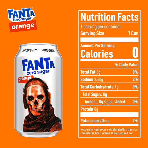 12 OZ X12 FANTA ZERO ORANGE LOW CALORIES CAN FL