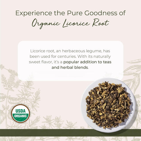 4 oz Starwest Botanicals Organic Dried Licorice Root - Herb for Loose Leaf Tea Blends, Candy, & Baked Goods, Cut
