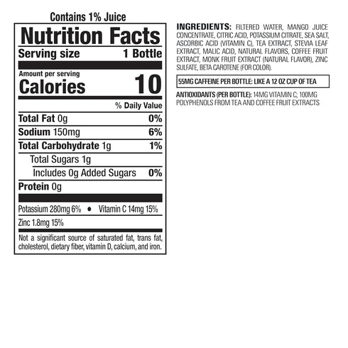 18 12 Pack Bai Antioxidant Infused Water Beverage, Malawi Mango, with Vitamin C and No Artificial Sweeteners, Fluid