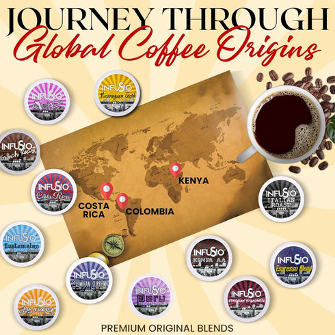 Pack 96 Count, 12 2.0 InfuSio Coffee Pods Variety Sophisticated Medium & Dark Roast Blends, Crafted Blends Collection