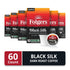 10 Count (Pack 6) Folgers Black Silk Coffee, Dark Roast, Keurig K-Cup Pods, Box