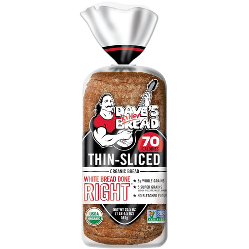 Dave's Killer Bread White Bread Done Right Thin-Sliced, Organic White Bread, 20.5