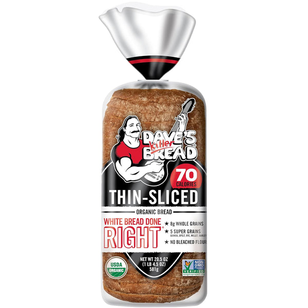 Dave's Killer Bread White Bread Done Right Thin-Sliced, Organic White Bread, 20.5