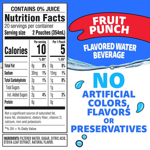 40 Pack, 4 10 Capri Sun Roarin' Waters Fruit Punch Flavored with other natural flavor Water Beverage, ct Boxes of Drink