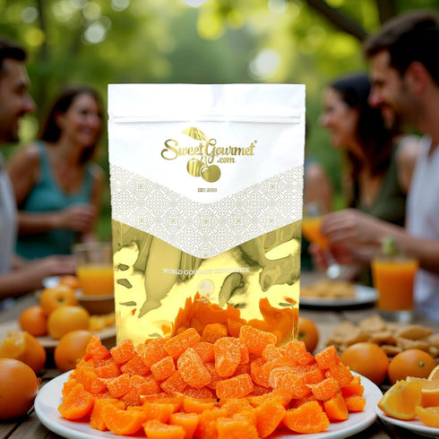 4-Pound SweetGourmet Orange Fruit Slices, Sugar Coated Jelly Candy, Bulk Bag, Naturally Flavored, Gluten-Free