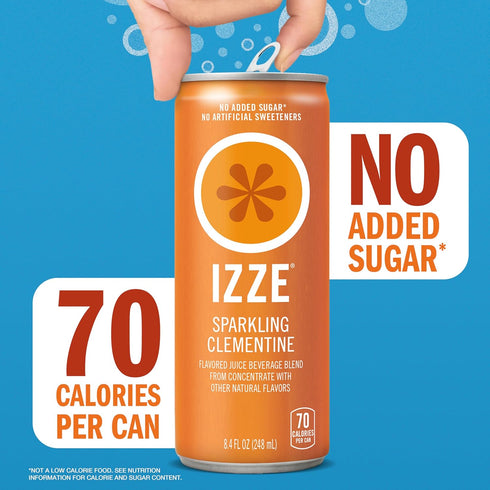 Blend,Sunset Pack,Clementine,Peach,Cherry Added,8.4 Oz,(Pack 48) IZZE Sparkling Juice Beverage Variety