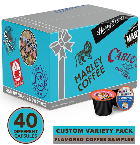 Pack, 40 Count Crazy Cups Flavored Coffee Pods Variety Fully Compatible With All Keurig Flavored K Cups Brewers, Coffee